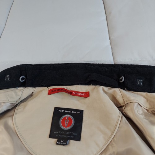 SCOTTeVEST Utility Vest Mens MEDIUM Travel Tec Full Zip Pockets SEV Tec Workwear - Picture 16 of 22