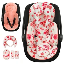 Reversible Plush Infant Car Seat & Stroller Support Insert, Headrest Pad Set