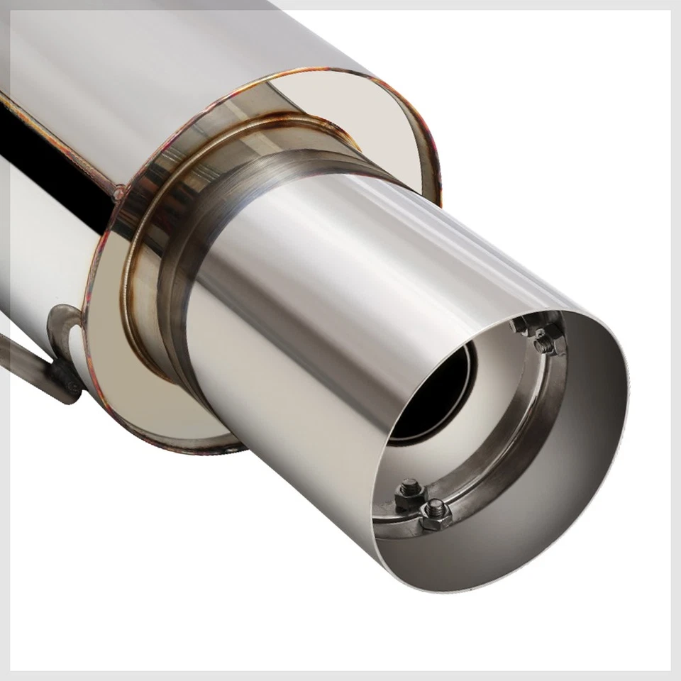 SS Dual Muffler 4" Tip Catback Exhaust System for 07-08 Hyundai Tiburon 2.7 V6 - Image 3 of 4