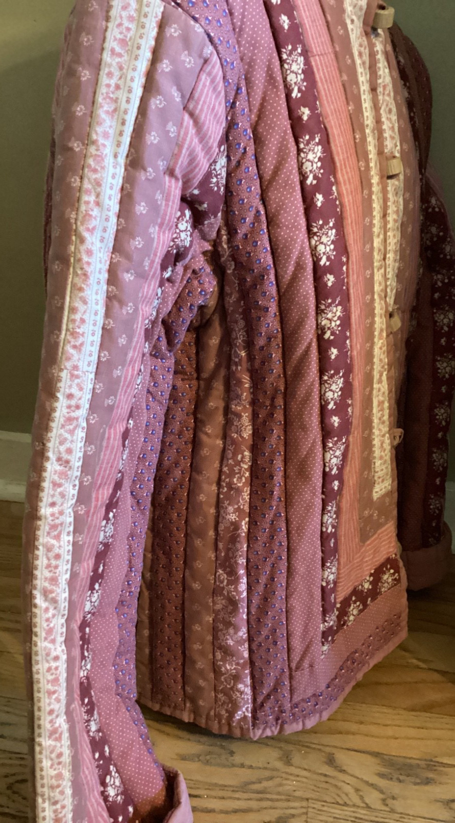 QUILTED VTG PATCHWORK Jacket Women’s S/M-Wood But… - image 3