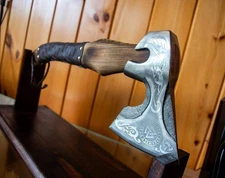 Tactical Viking Axe - Hand Forged Carbon Steel w/Leather Sheath