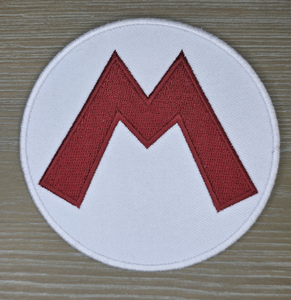 SUPER MARIO BRO VIDEO GAME MARIO HAT EMBLEM LETTER 