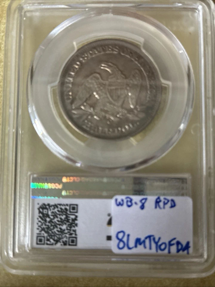 Medio dólar Liberty Seated 1858-O graduación profesional XF 45 50c RPD WB-102 bonita moneda envío gratuito Foto 2 de 4