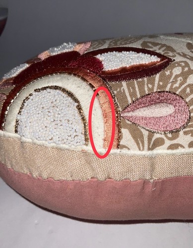 Beaded Embroidered Elephant Shaped Throw Pillow 16 x 12.5 in FLAWED - Bild 9 von 9