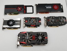  LOT OF 6 Mixed Brand Radeon GPUs GDDR5  See Description
