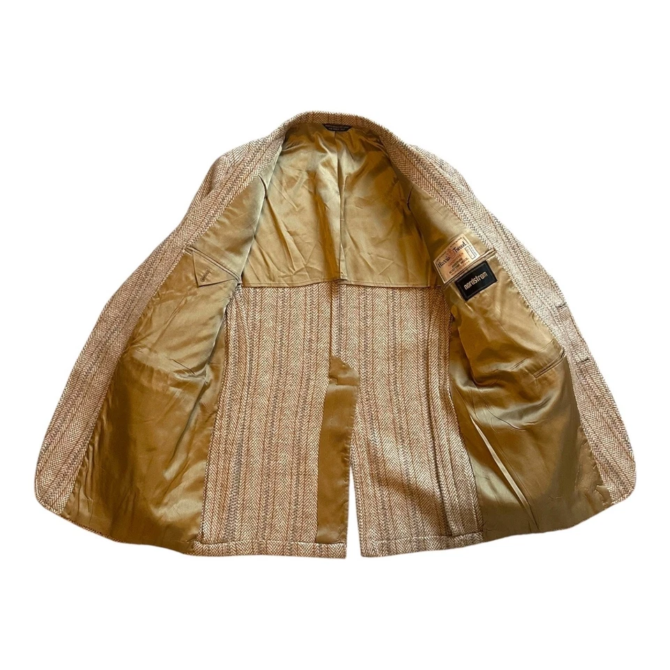Nordstrom x Harris Tweed 42R Striped Herringbone Wool Sport Coat Blazer - Image 3 of 4