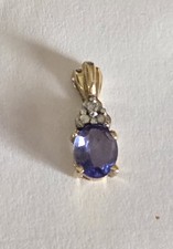 BEAUTIFUL 10KT YELLOW GOLD TAZANITE PENDANT 1/2 Carat +/-