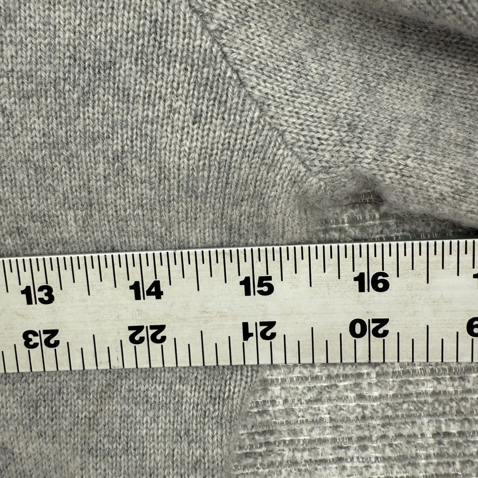 Qi Cashmere Gray Mini Dress Long Sleeve Sz S Merino Wool Blend Fitted Rave Glam - Image 4 of 4