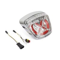 Motorrad Heckleuchte RüCklicht Bremslicht Lampe Chrom Rot 7701115167N