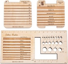 3 Style Wood Square Wood Spinning Control Card Knitting Needle Gauge and Ruler3