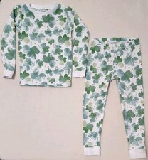 Burts Bees Kids Pajama Pj Set SIZE 4 Clover St Patrick's Day