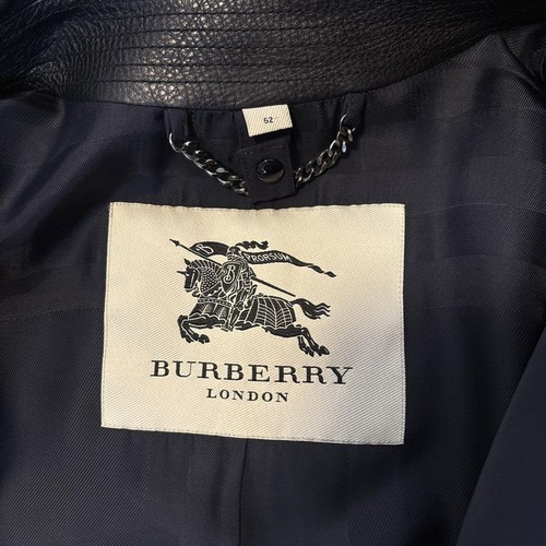 BURBERRY LONDON Balmacaan coat, dark navy leather belt, size 52 - Picture 10 of 24
