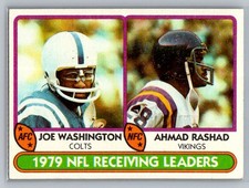 1980 Topps #332 1979 Receiving Leaders - Joe Washington / Ahmad Rashad