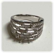 Sterling Silver Semi Mount Ring Setting OCT 5X2.5mm White Topaz