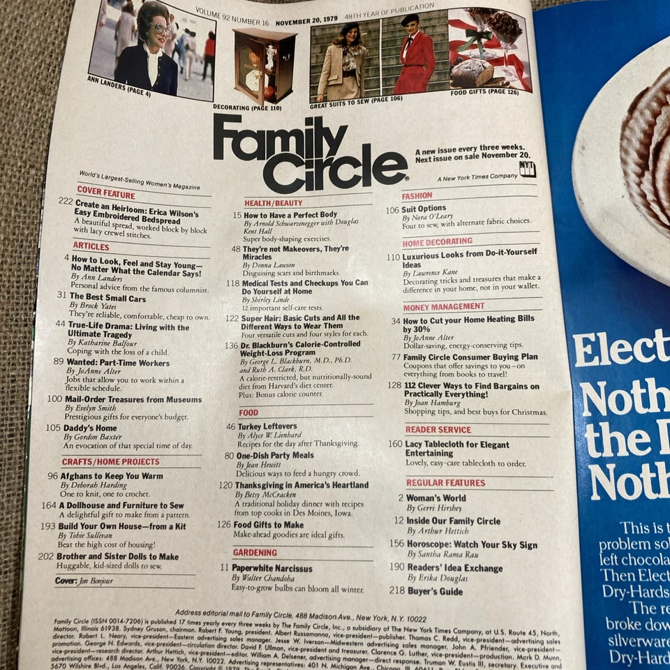 Vintage 1979, Family Circle Magazine -  Nov 1 & Nov 20, Lot of 2 Foto 3 de 4