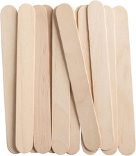 GUSTO 100 Count Jumbo 6 Inch Wooden Multi-Purpose Popsicle Sticks, Craft Stic