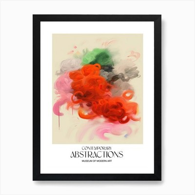 Pinselstrich Blumen Abstrakt 6 Exh Gerahmtes Wandbild Poster Leinwanddruck Bild