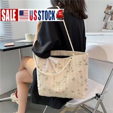Large Straw Bag Womens Summer Beach Bag Woven Tote Bag Rattan Shoulder Bag
