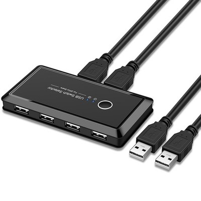 USB 3.0 Switcher Selector 2 Computers Sharing 4 Port USB Devices KVM Switch Hub