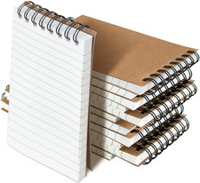 Pocket Notebooks Set of 12, Small 3X5 Spiral Notepads, Office Style Mini Noteboo