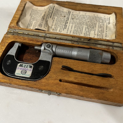 Vintage Tesa 0-1'' Micrometer Swiss Made Untested W/ Case Tools Calibratrion