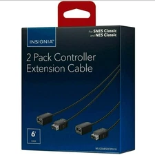 Insignia 2-Pack Extension Cable for Nintendo NES SNES Classic Controllers 6ft