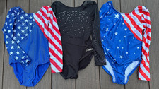 Lot OF 3 Girls Gymnastics LONG SLEEVE Leotards JUSTICE Size Child XS 5-6 ,S 6-7 