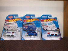 Hot Wheels White Blue Volkswagen Mangus Walker Hello Kitty Kombi Set Rare