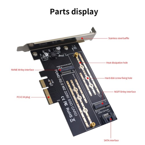 2X(1 Piece PCIE Adapter Board B/M Key Support PCI Express 3.0 2230-22807004 - Afbeelding 7 van 9