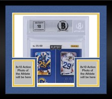 Framed Eric Dickerson Rams Autographed 2020 Panini Playoff #CS-ED BAS 9/10 Card