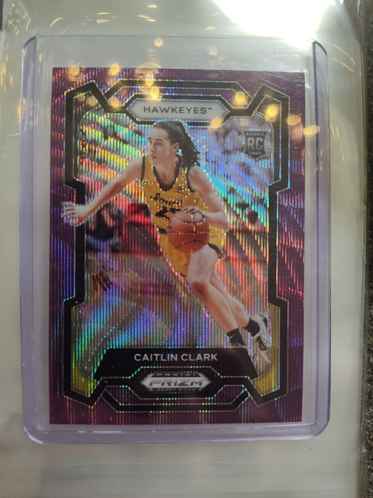 2024 Prizm Draft Picks WNBA  CAITLIN CLARK Purple Wave RC  #57