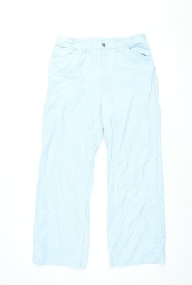 Monki Damen blau Baumwolle weites Bein Jeans Größe 16 L30 normaler Reißverschluss