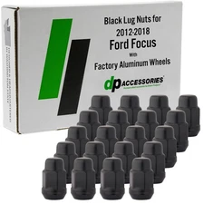Black Lug Nuts for 2012-2018 Ford Focus with Factory Wheels