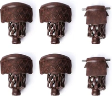 GSE Games & Sports Expert Set of 6 Heavy Duty PU Leather Walnut - Diamond 