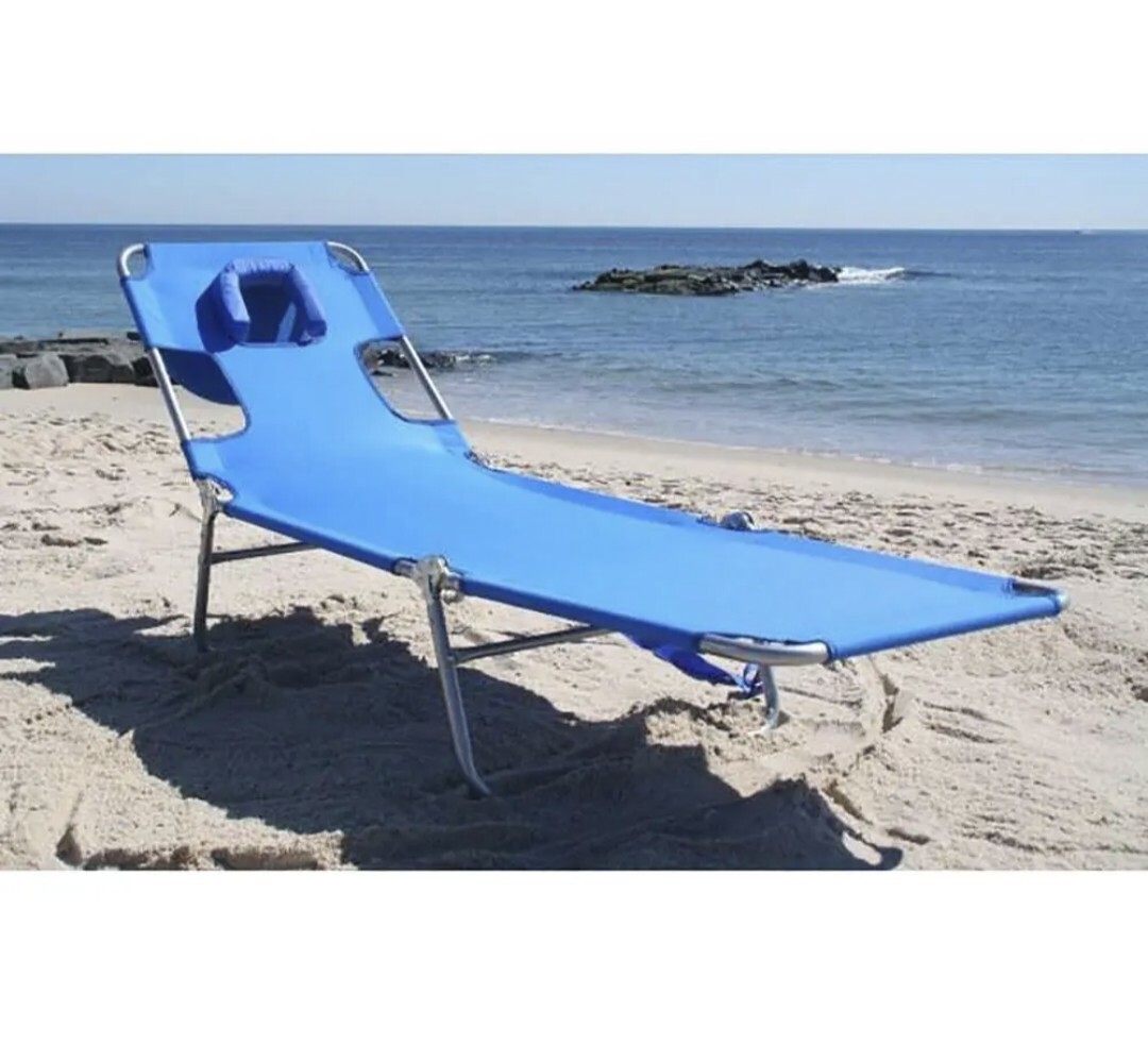 NEW Ostrich Beach Chair Portable Folding Lounger Pool Chaise with Face