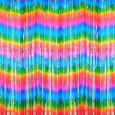 3 Pack 3.2ft x 8.2ft Rainbow Metallic Tinsel Curtains Mexican Fiesta Party Ph...