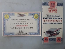 TWO UNUSED WWII United States Defense Savings Bonds - Stamps Albums 1942