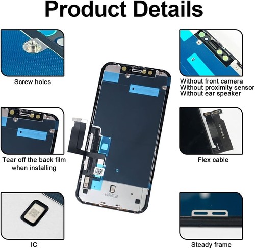 New For iPhone XR Display COF LCD Touch Digitizer Screen Frame Replacement Kit - Picture 4 of 18