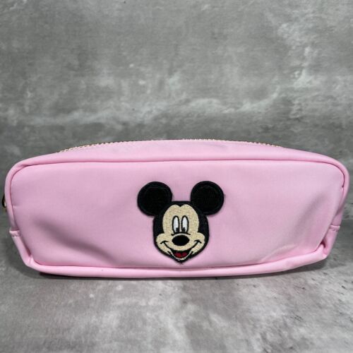 Stoney Clover Lane Mickey Mouse kleine rosa Nylon Tasche Make-up Reise Reißverschluss