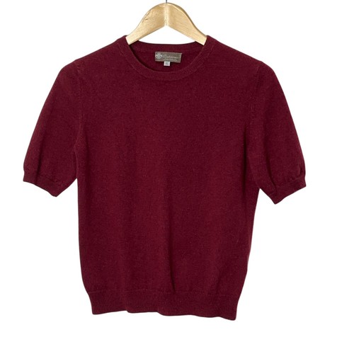 Cashmere Boutique Womens Cashmere Sweater Size XL Short Sleeve V Neck Office - Picture 4 of 4