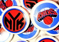 BASKETBALL CERAMIC BEADS SPORT NY ROUND DISC 20mm 2 DESIGNS 1 BEAD 20pcs
