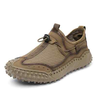 Men\'s Slip On Sneakers Outdoor Comfort Hiking Walking Shoes EU 43 Khaki Yindaity Hiking Shoes Men Waterproof Lightweight Non Slip  main image 3