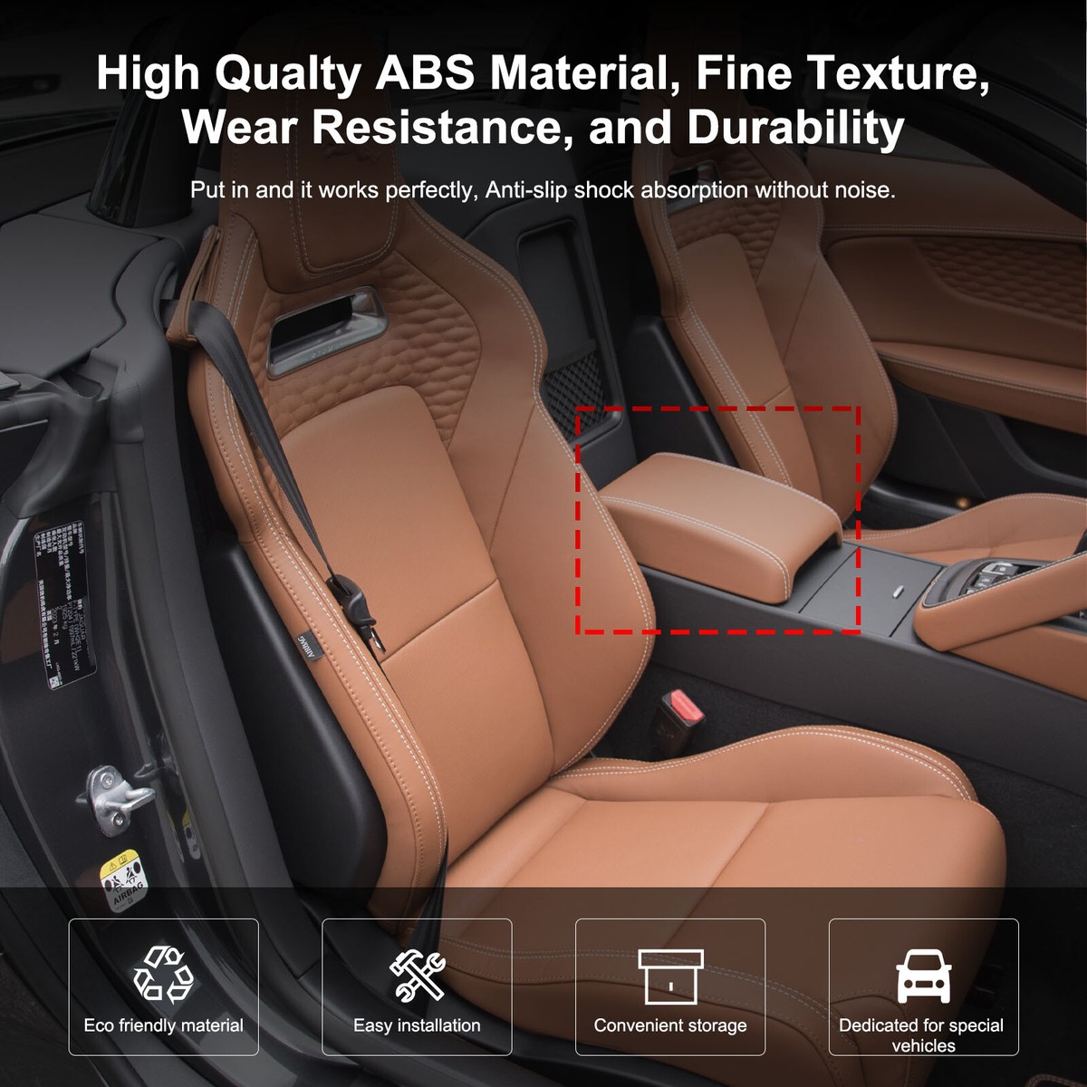 SHIFENG Aufbewahrungsbox Für Jaguar F-TYPE 2013-2025 - Schwarz ABS, Fahrerseite LHD