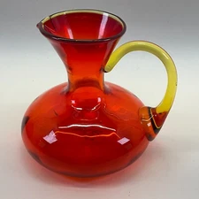 Rainbow Art Glass Amberina Pitcher (Cadmium) 1960s Vintage