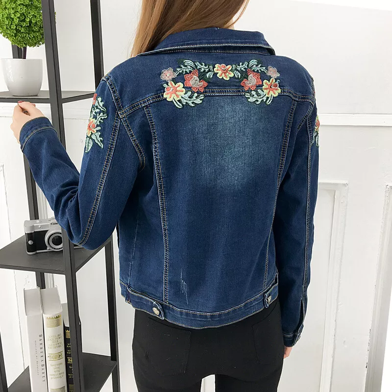 Women's embroidered store jean jacket