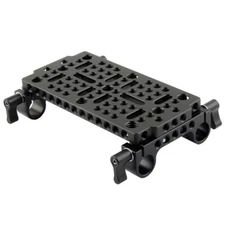 NICEYRIG Camera Cheese Plate Base Plate Tripod Mount w/ 15mm railblocks for DSLR