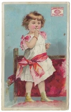 James Pyles Pearline "Stolen Kiss" Soap NY Trade Card, "The Clothes Pin"