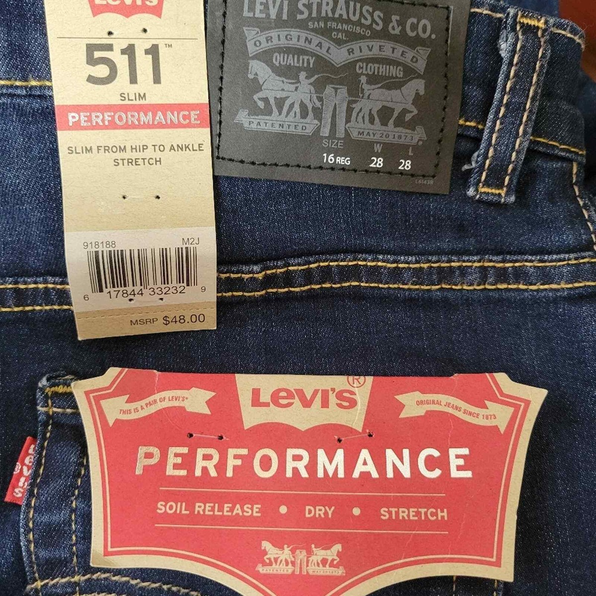 Levi's Performance Big Boys Slim Fit Jean 16reg | eBay