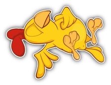 Funny Chicken Sleeps Cartoon Car Bumper Sticker Decal - ''SIZES''
