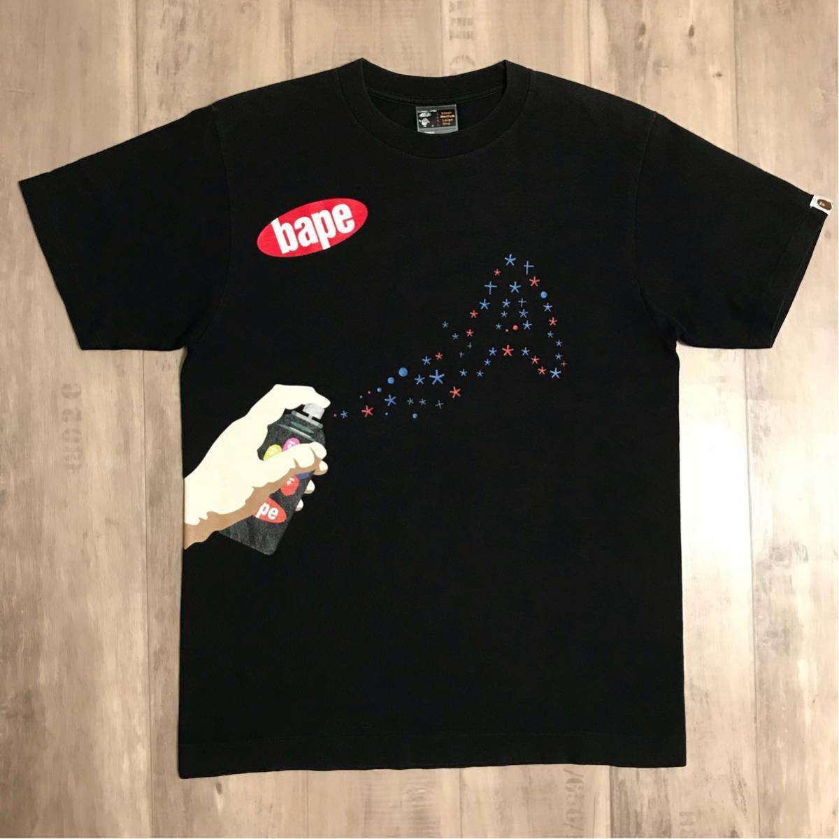 BAPE spray can T-shirt Black A Bathing Ape Size M | eBay